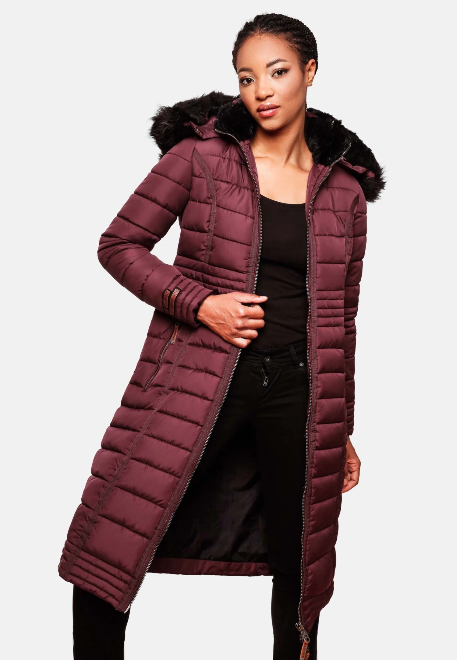 Navahoo Umay - Winterjas - Dark Red Melange 3 Navahoo Umay - Winterjas - Dark Red Melange