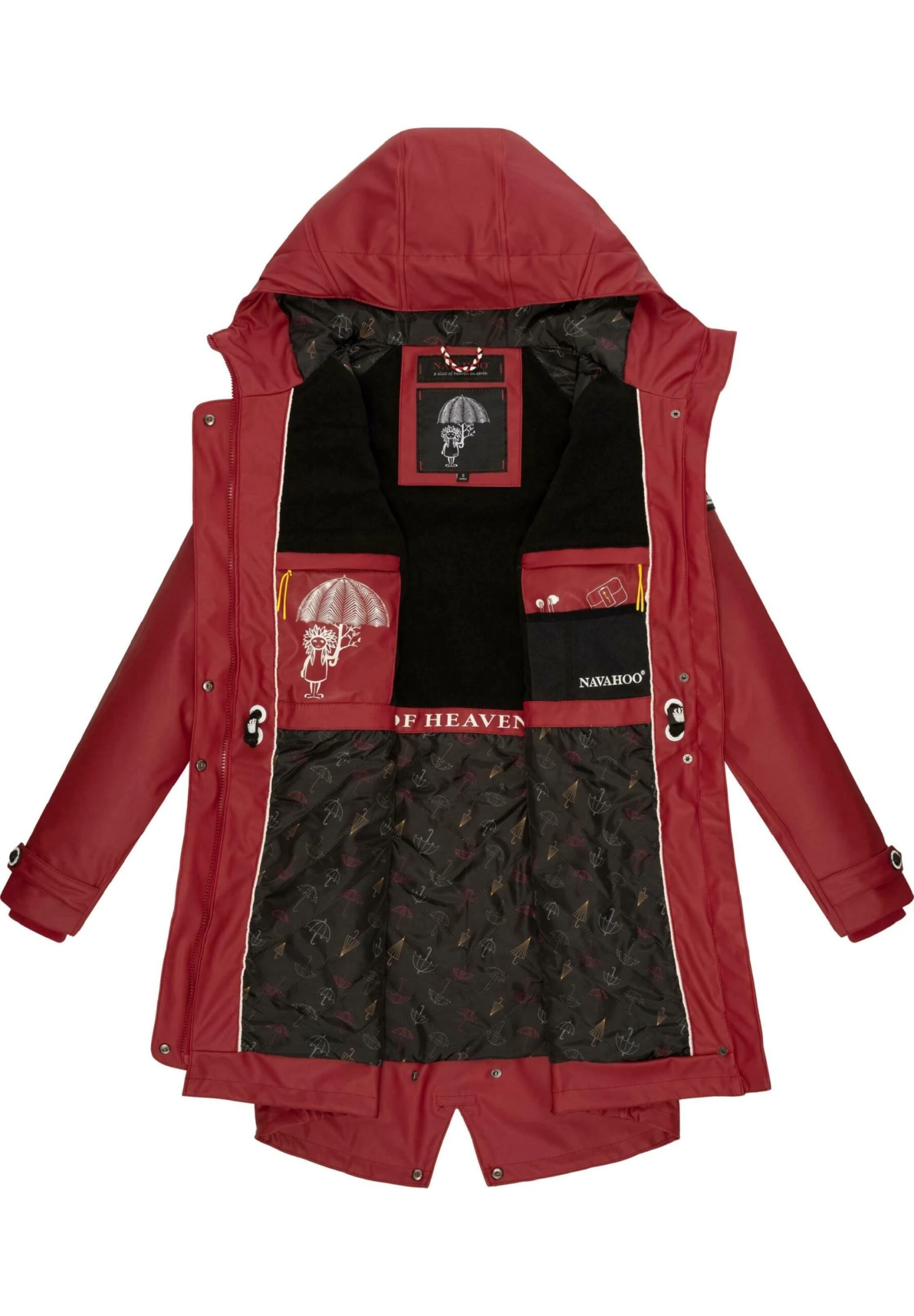 Navahoo Rainy Flower - Parka - Blood Red 6 Navahoo Rainy Flower - Parka - Blood Red - Afbeelding 4