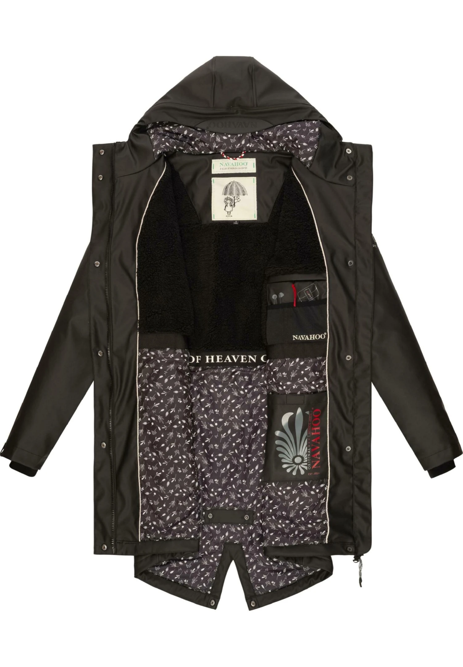 Navahoo Flower Of Ocean - Parka - Black 6 Navahoo Flower Of Ocean - Parka - Black - Afbeelding 4